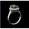 Image 3 : 2.30 ctw Green Tourmaline and Diamond Ring - 14KT White Gold