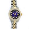 Image 2 : Rolex Ladies 2 Tone 14K Blue Vignette VS Diamond Datejust Wristwatch