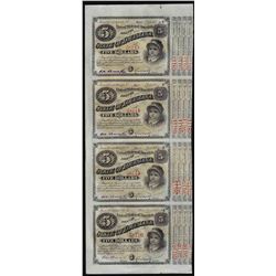 Uncut Sheet of (4) State of Louisiana Baby Bond Obsolete Notes