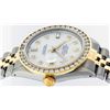 Image 6 : Rolex Mens 2 Tone Mother Of Pearl 3 ctw Channel Set Diamond Datejust Wristwatch