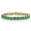 Image 1 : 13.72 ctw Emerald and 1.79 ctw Diamond 14K Yellow Gold Bracelet