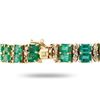 Image 2 : 13.72 ctw Emerald and 1.79 ctw Diamond 14K Yellow Gold Bracelet