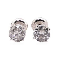 2.04 ctw Diamond Stud Earrings - 14KT White Gold