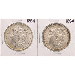 Lot of (2) 1884 $1 Morgan Silver Dollar Coins