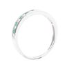 Image 4 : 0.22 ctw Emerald and Diamond Straight-Line Double Milgrain Band - 10KT White Gol