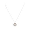 Image 1 : 1.00 ctw Diamond Floral Motif Pendant with Chain - 14KT White Gold