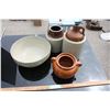 Image 1 : Pottery Bowl, Bean Crock (No Lid), Jug and Stoneware