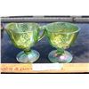 Image 1 : 2 Pieces of Green Carnival Glass