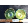 Image 3 : 2 Pieces of Green Carnival Glass