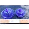 Image 1 : 2X THE MONEY - 2 Glass Cobalt Blue Candy Dishes