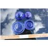 Image 3 : 2X THE MONEY - 2 Glass Cobalt Blue Candy Dishes