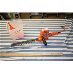 Electric Hedge Trimmer (Working) with Pail and Funnels
