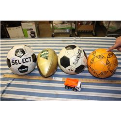 Lot of Sport Balls and Toy Truck