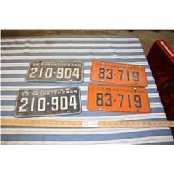 2 Sets of 1962 and 1963 License Plates