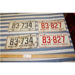 2 Sets of 1958 and 1959 License Plates