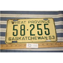 1953 License Plate