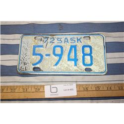 Recreational 1972 License Plate
