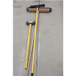 Sledge Hammer and 3 Hand Tools