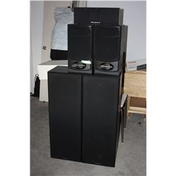 3 Warfedale Speakers and 2 Abstract Tower Speakers 40" T