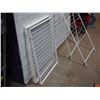 Image 2 : 6 Piece Metal Gate Fence (25" W by 31" T) and Clothes Dryer Stand (50.5" T)