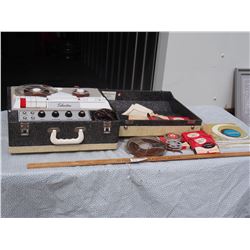 Reel to Reel Player Plus Reels (Silver Tone)