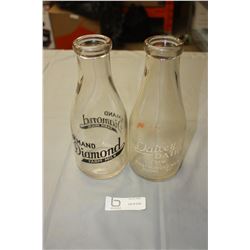 2 Vintage Milk Bottles