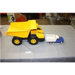 Super 2000 Plastic Toy Dump Truck and Antique Toy Dump Truck