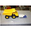 Image 1 : Super 2000 Plastic Toy Dump Truck and Antique Toy Dump Truck
