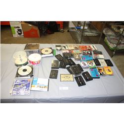 Lot of Burner CDs, CD Cases and Cassette Tapes