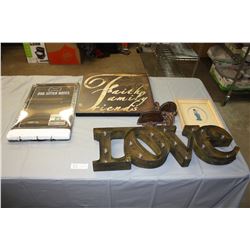 Decorative Pieces, Chalk Board, Battery Powered Love Sign (Tin) and etc.