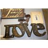 Image 3 : Decorative Pieces, Chalk Board, Battery Powered Love Sign (Tin) and etc.