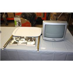 13" Tube Tv (Working no Remote), TV Tray and Fifty Shades of Grey Trilogy