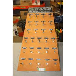 Wooden Browning FHP Sheaves with Split Taper Bushings Organizer 35.5" L by 20.25" W (Widest)