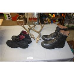 2 Pairs of Boots, 1 Size 10, 1 Unmarked(larger than 10s) and Misc