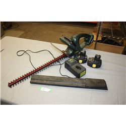 Yardworks Battery Powered Hedge Trimmer with 2 Batteries and Charger
