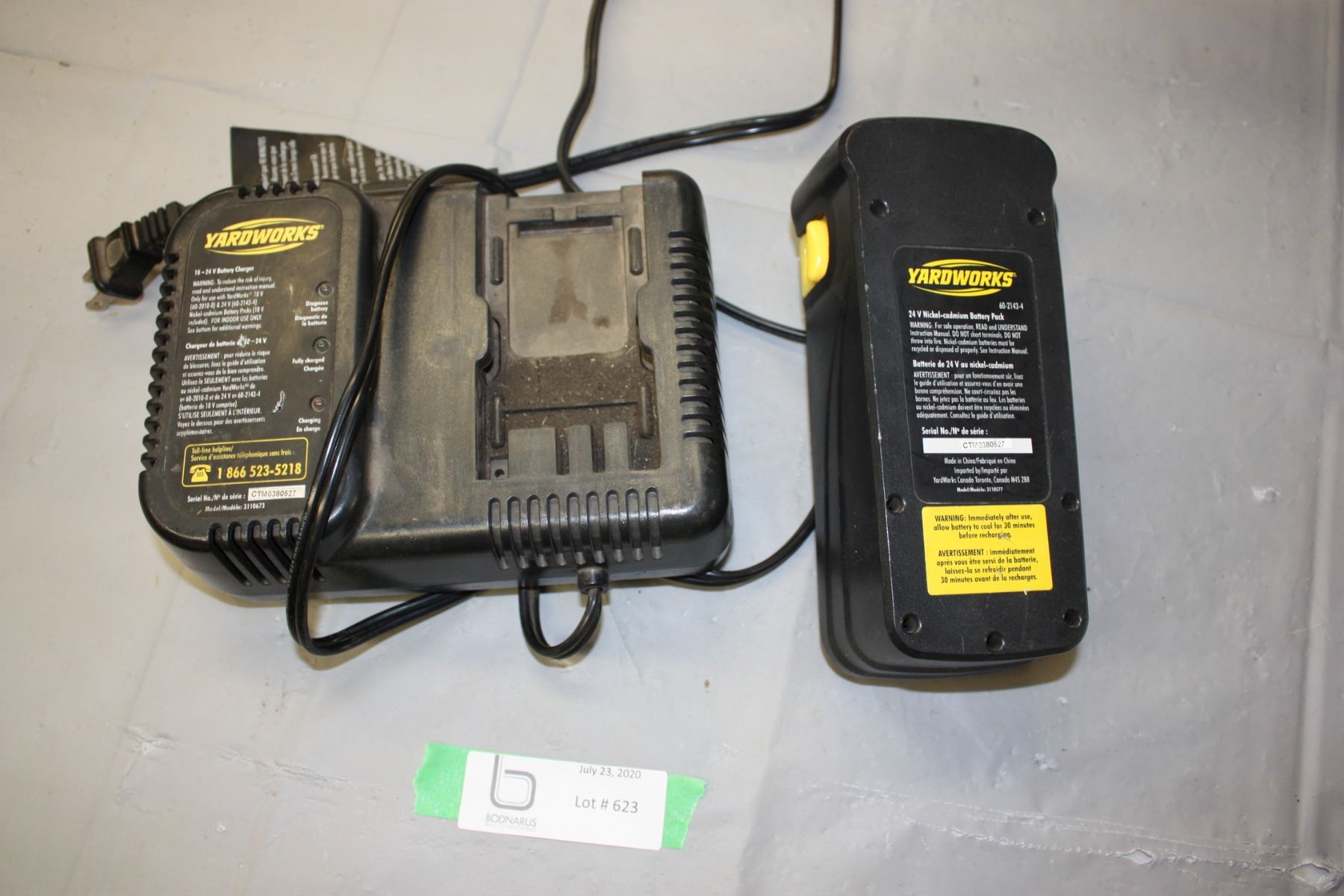 Yardworks Battery Powered Grass Trimmer with Battery and Charger