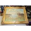 Image 1 : Late 1800s Peter Cox Oil Painting (Frame Damaged) 39.5" W by 31.5" T