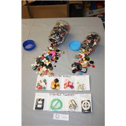 Seasonal Buttons, Vintage Buckles and Jars of BUttons