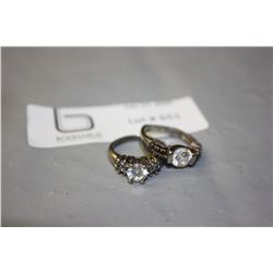 2 Roughly Size 6 Sterling Silver Rings