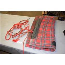 Horse Bridle, Blanket and Tool