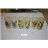 Image 1 : 6 Frosted Hand Painted Tall Glasses of Bird Varieties