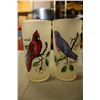 Image 4 : 6 Frosted Hand Painted Tall Glasses of Bird Varieties