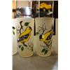 Image 5 : 6 Frosted Hand Painted Tall Glasses of Bird Varieties