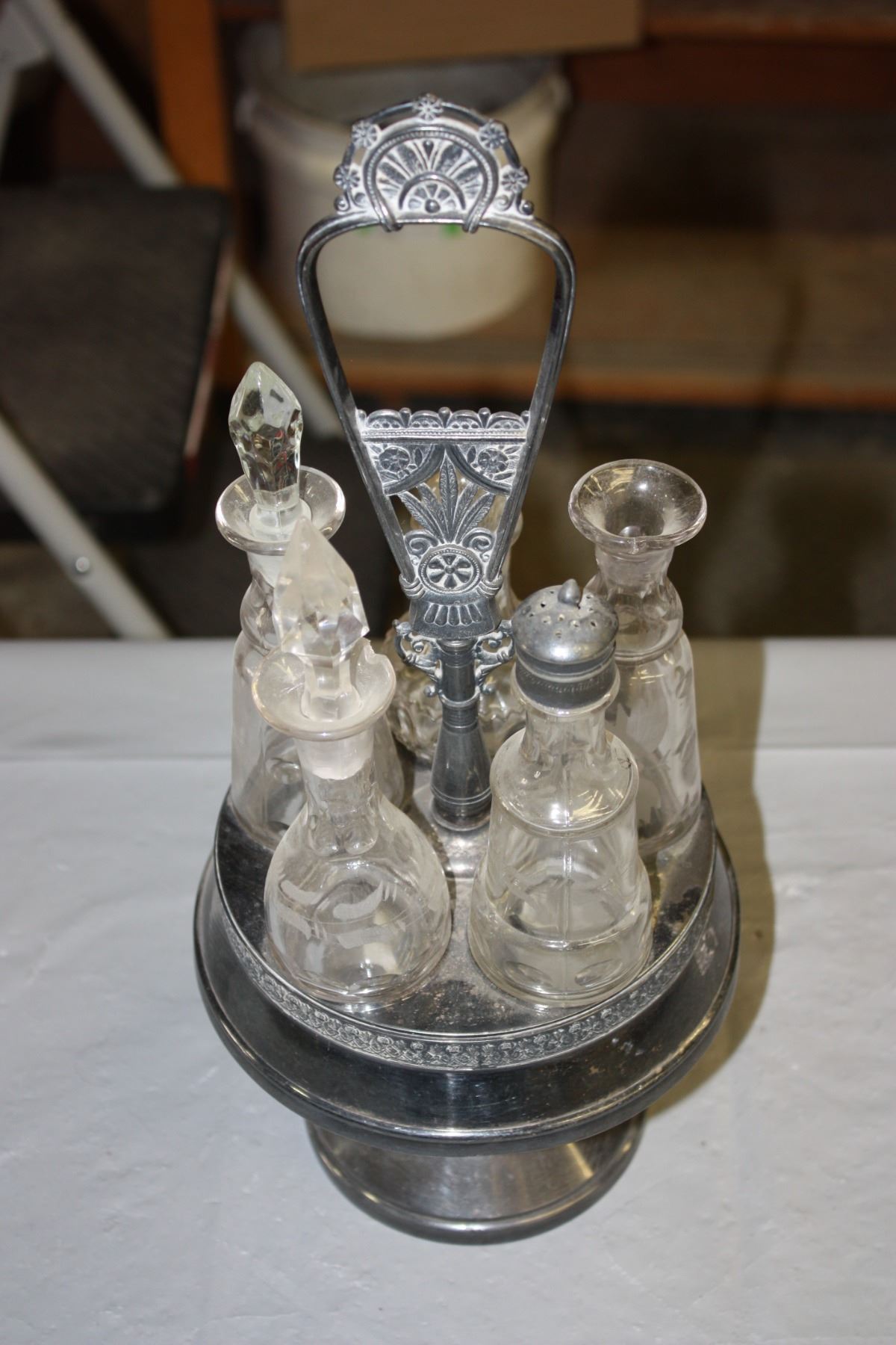 Vintage Condiment Set with Stand 16