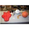 Image 1 : Kids Ball Catcher Vest, Plastic Helmet, Misc Sport Balls and Mini Hockey Sticks