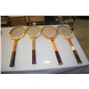 Image 1 : 4 Vintage Tennis Racquets