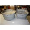 Image 1 : 2X THE MONEY - 2 Vintage Metal Wash Tubs
