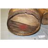 Image 6 : Vintage Wooden Barrel 18" T and 10" Diameter and Vintage Wooden Basket