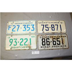 Lot of 4 License Plates