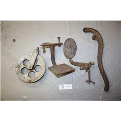 2 Vintage Buggy Steps, Pulley and Cistern Pump Handle